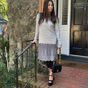 Ryu Sweater Dress w/Lace Hemline
